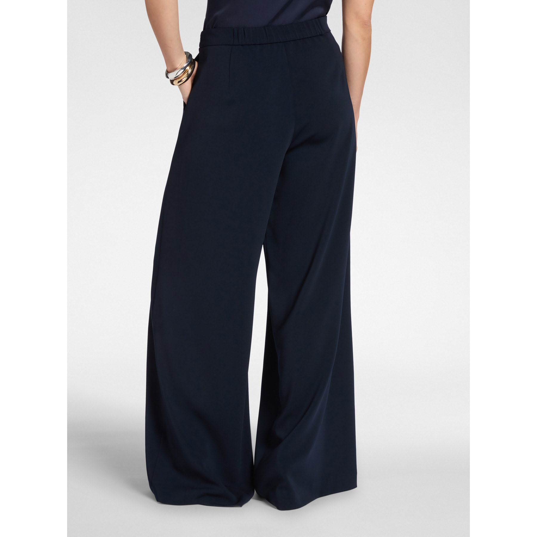 Elena Mirò - Pantaloni palazzo in cady - Blu