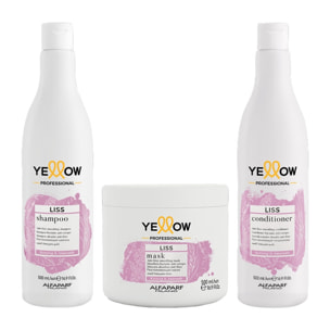 ALFAPARF Yellow Kit Liss Shampoo 500ml+ Mask 500ml +Conditioner 500ml