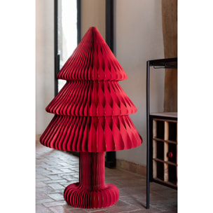 J-Line décoration sapin de Noël Pliable - papier - rouge - large