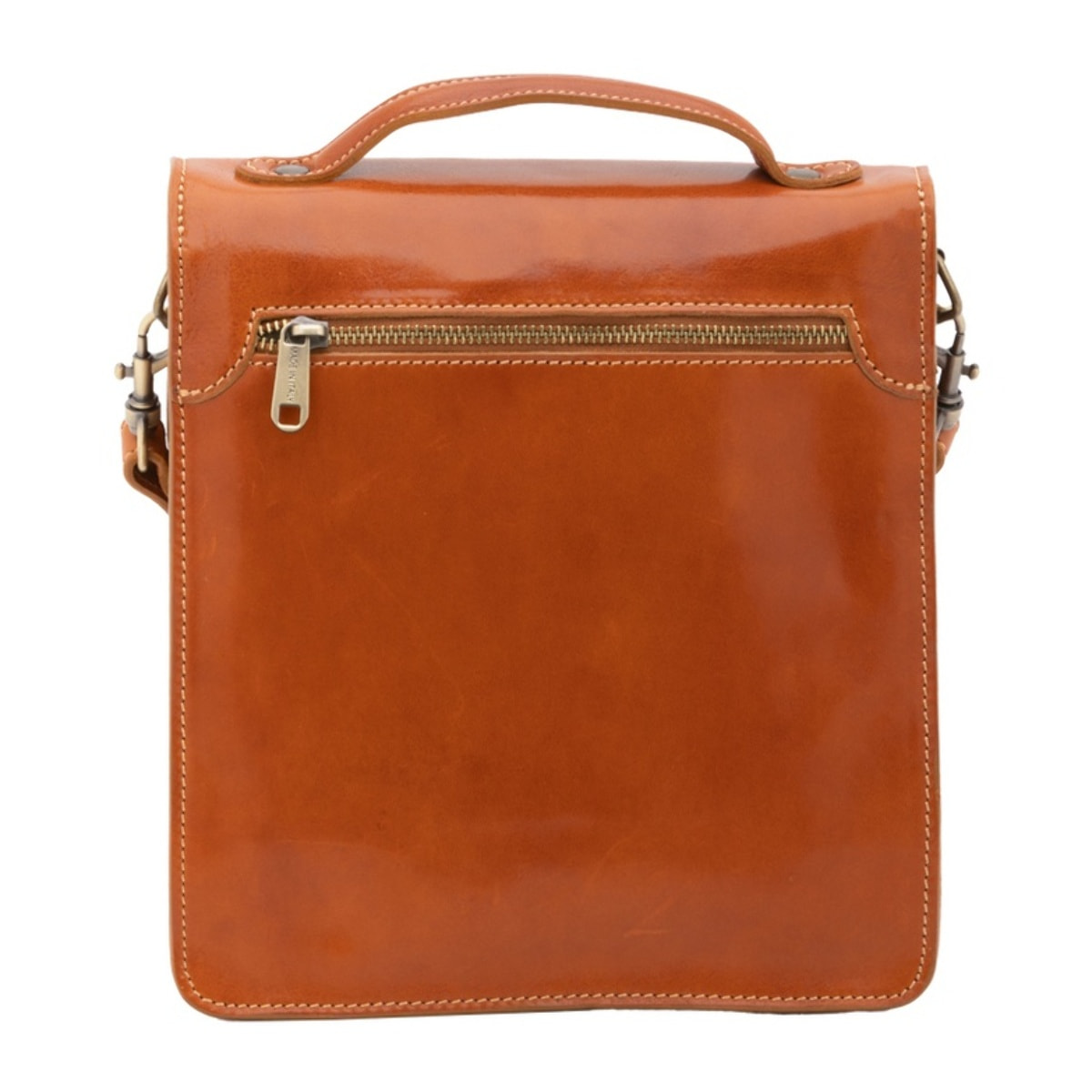 Borsa a tracolla uomo in vera pelle - Modello False - Made in Italy - 26.0 x 23.5 x 9.0 cm