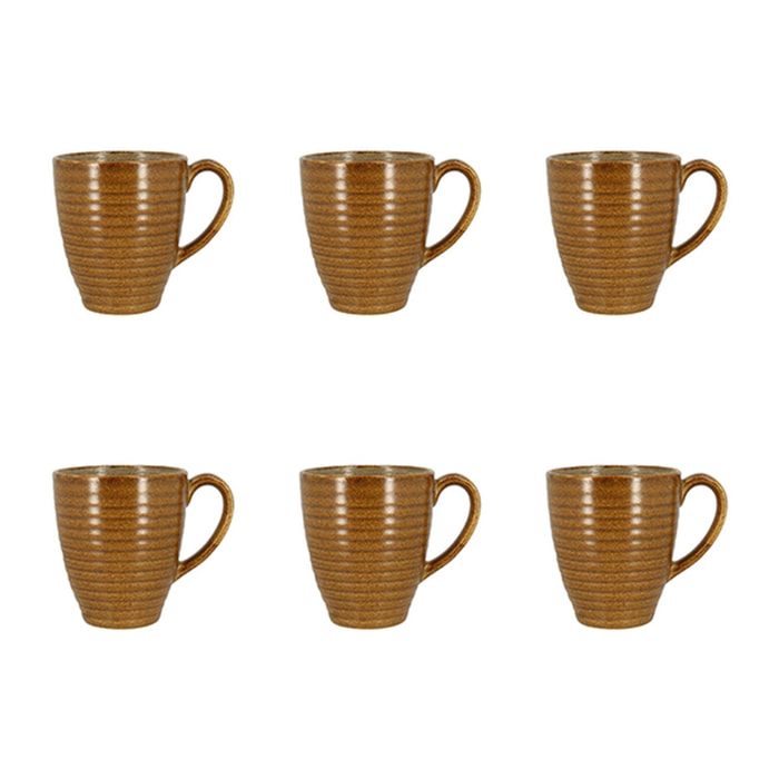 Lot de 6 mugs 40cl en grès caramel TURBOLINO