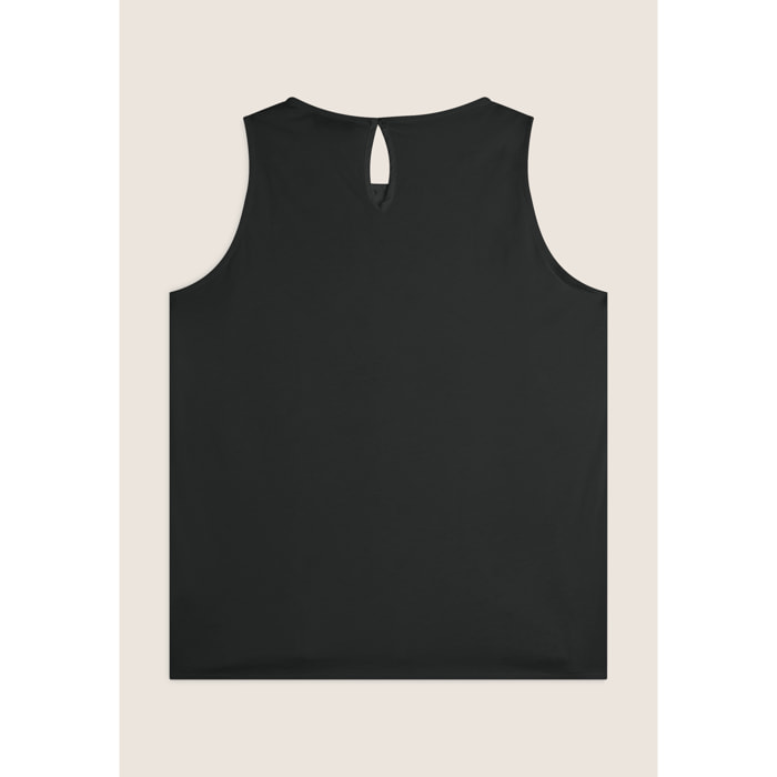 Canotta con fondo svasato e fronte Sangallo