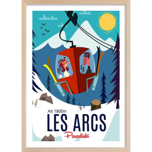 Poster de paradiski les arcs Affiche sous cadre bois