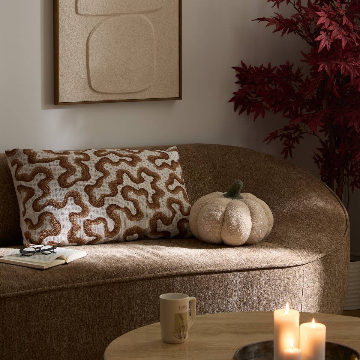 Coussin Betima rectangulaire 50x80cm marron