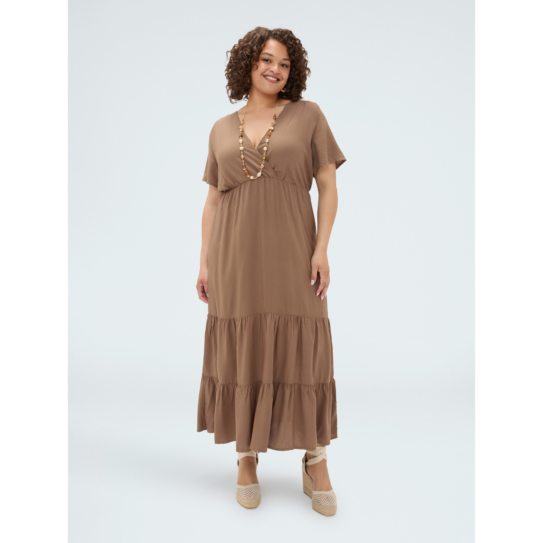 Fiorella Rubino - Vestito lungo Smile in viscosa - Marrone