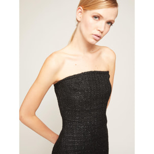 Motivi - Vestito corto bustier in tweed lurex - Nero