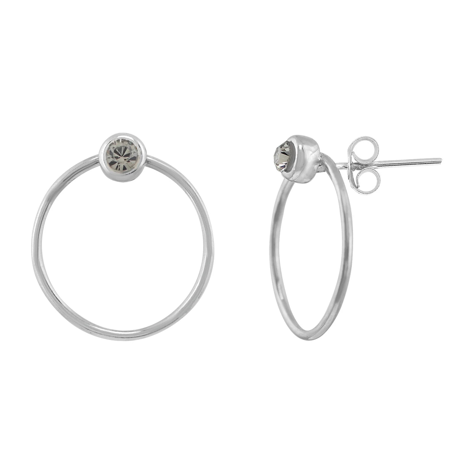 Pendiente plata de ley Swarovski"Hole Grey"