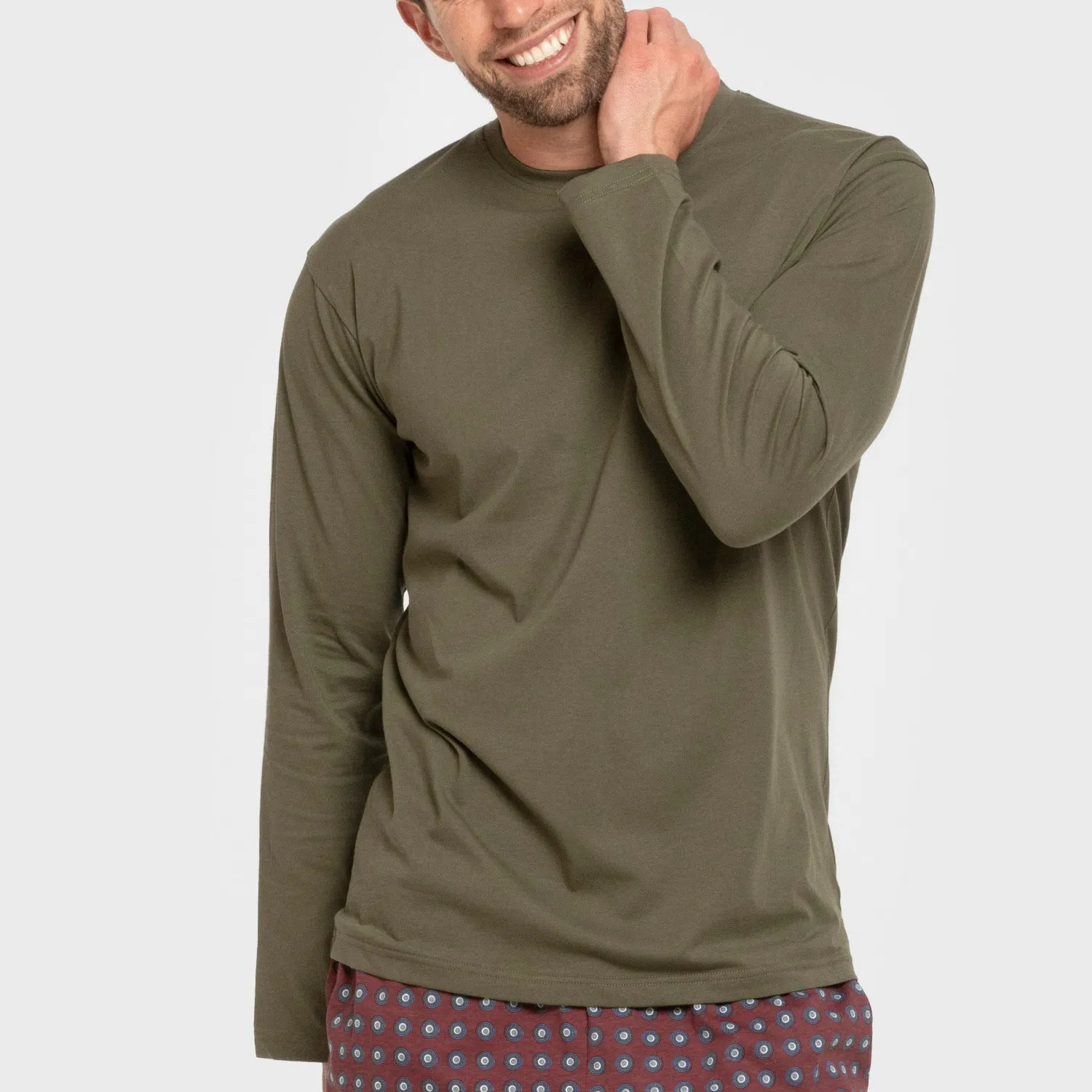 Pijama largo algodón hombre Gladiolo Verde Caceria