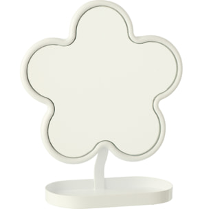 J-Line Miroir de Table Fleur pour Enfants - métal - blanc