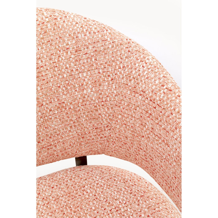 Chaise avec accoudoirs August Melange rose Kare Design