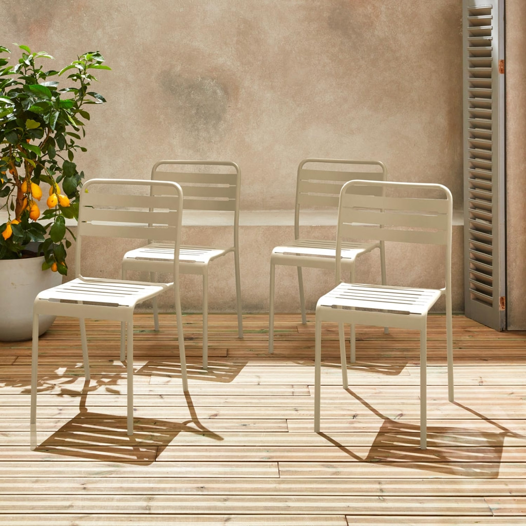 Chaise de jardin acier (lot de 4) AMÉLIA