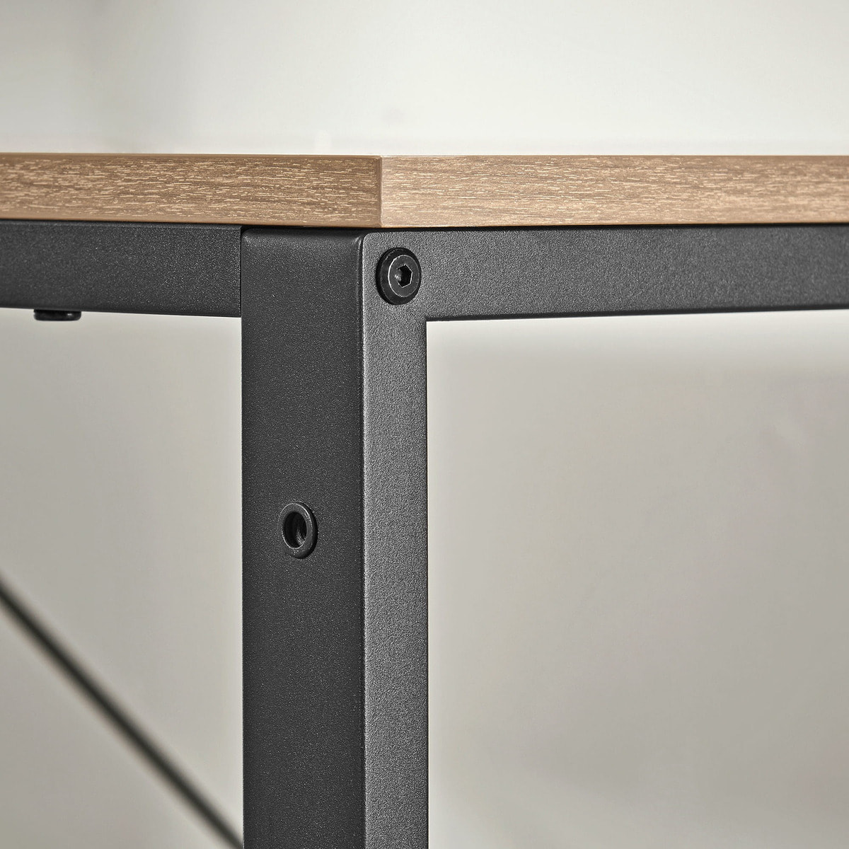 Scrivania per Computer con 3 Ripiani Rovere Sonoma e Nero