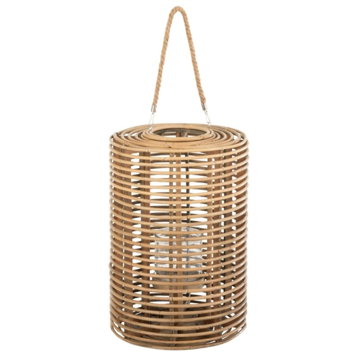J-Line lanterne Ronde Longue - rotin - naturel clair