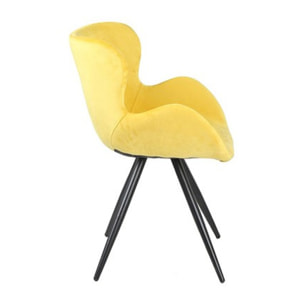 Chaise en velours avec piètement en métal noir - LILOU