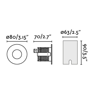 GRUND LED Lámpara negra empotrable inox 7W