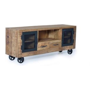Mueble tv - madera de mango y hierro - 60x150x38cm