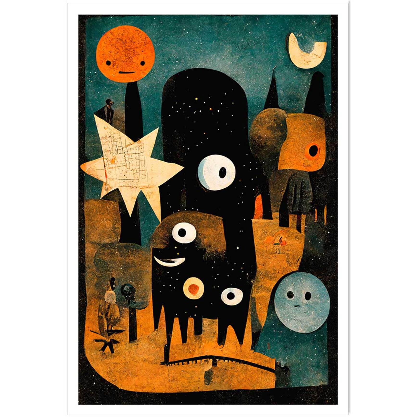 Affiche enfant la nuit des jeunes monstres  Affiche seule