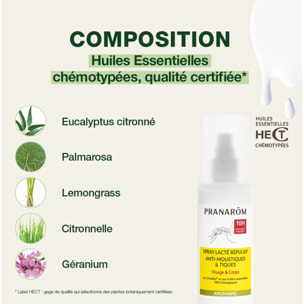 Pranarom - Spray lacté anti-moustiques et tiques - 100 ml