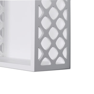 Set 2 Mensole a Cubo Missouri in MDF con Intagli Geometrici