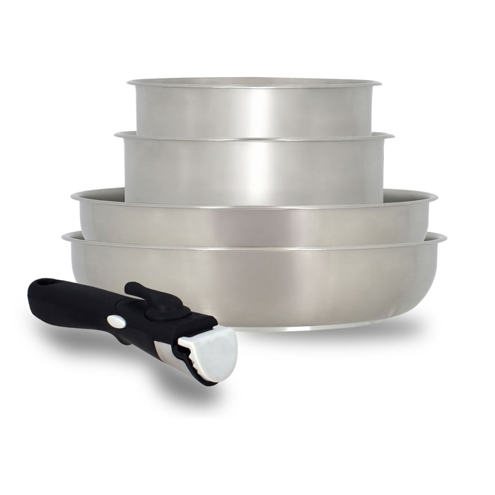 Batterie de cuisine 5 pièces en acier inoxydable - tous feux IRIS
