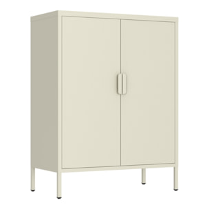 Credenza alta in metallo 2 ante 80x38x100h cm avorio - Pop