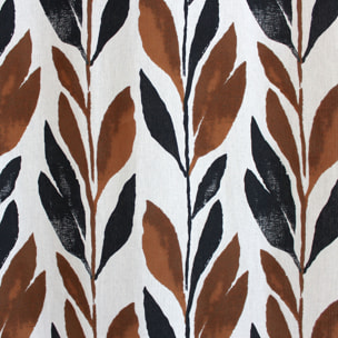 Rideau motif végétal tamisant en coton recyclé - Blanc