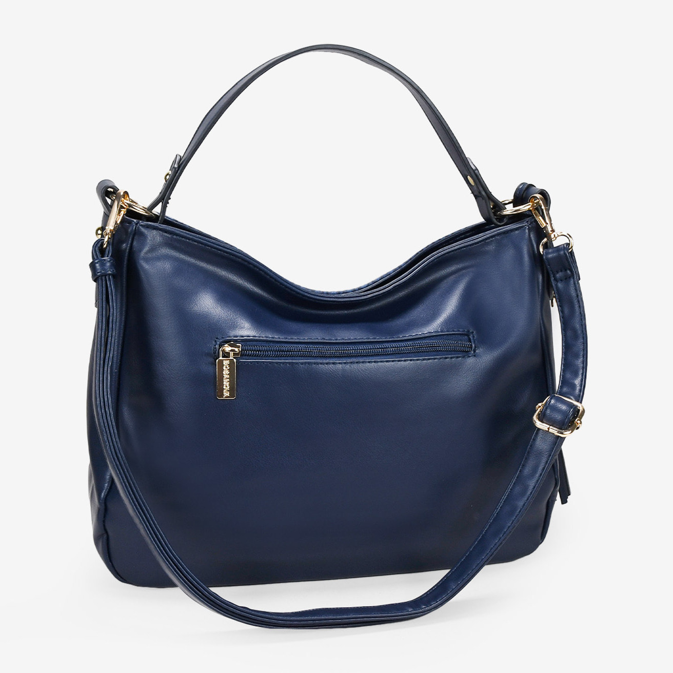 Bolso de hombro azul con cremallera