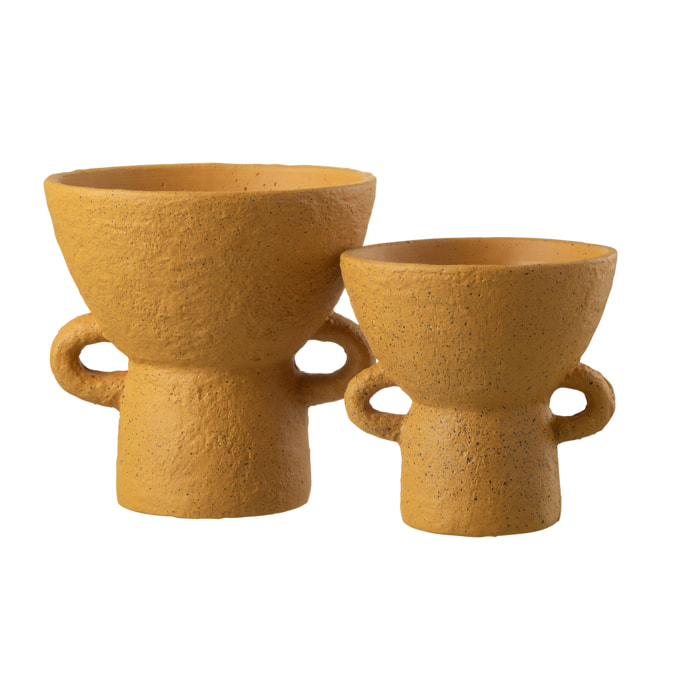 J-Line vase Zenia - céramique - ocre - large - Ø 25 cm