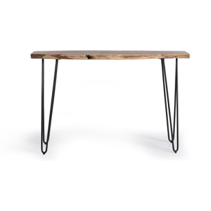 Consola - madera de acacia y metal - 120x35x76cm