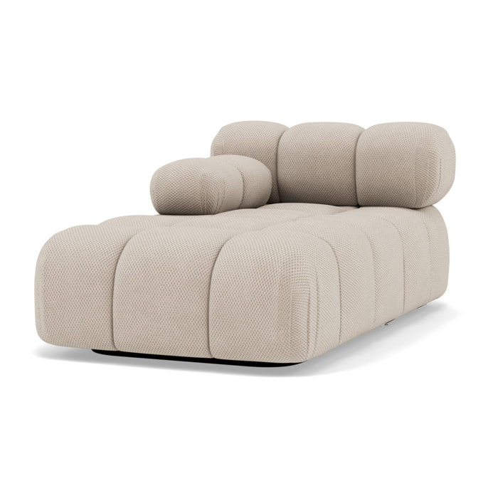 Ruby - module d'assise méridienne gauche en velours texturé - Beige