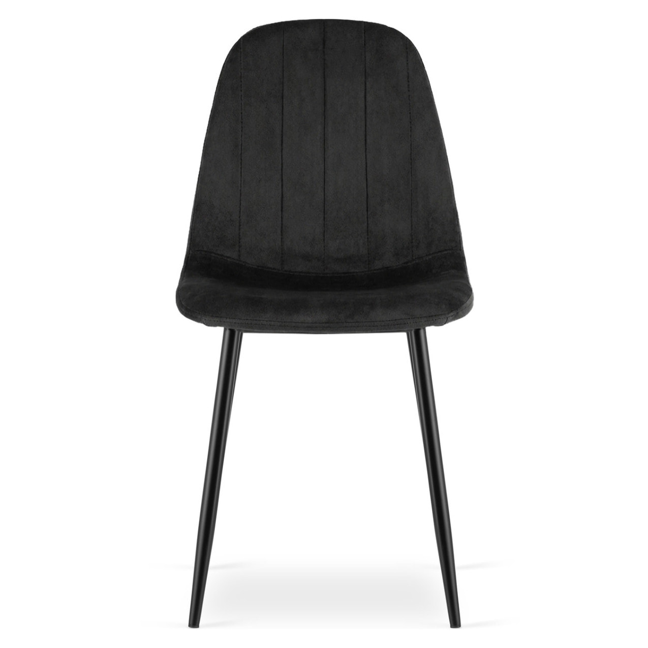 Set di 2 sedie Padva in velluto nero con gambe in metallo