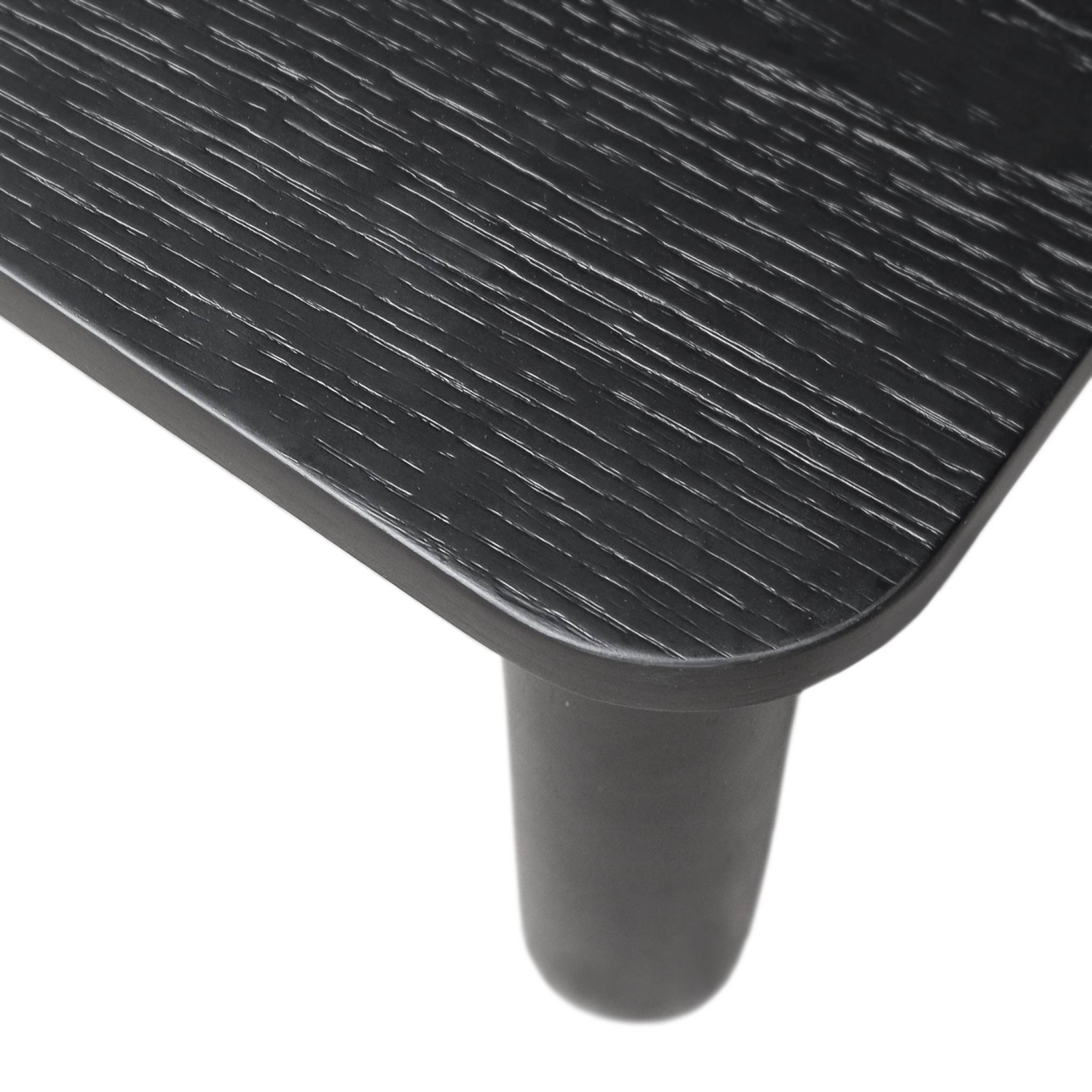 Table basse carrée bois d'hévéa placage chêne noir - 100 x 100 x 35 cm - Solène