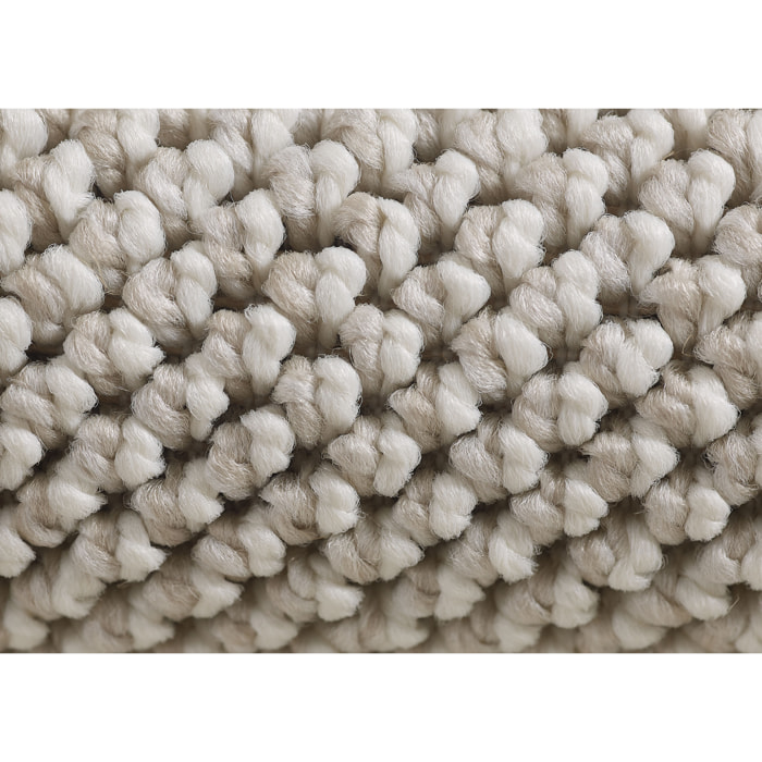 MORELIA - Tapis rond moderne aspect laine bouclée Creme