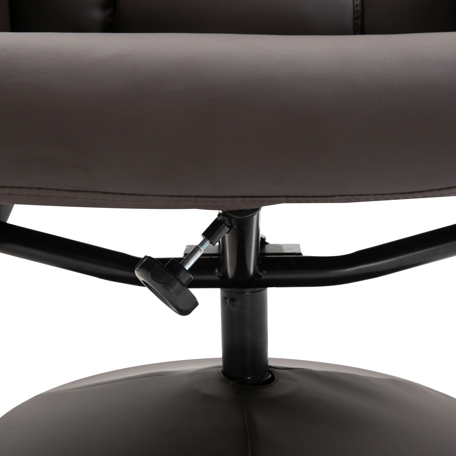 HOMCOM Sillón de Salón con Otomana Reposapiés Tapizado en PU Sillón Relax Reclinable hasta 145° y Giratorio 360° con Respaldo Ajustable para Salón Dormitorio Oficina 81x81x105 cm Marrón