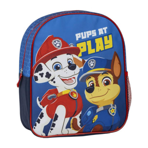 Mochila infantil escolar de la patrulla canina - color azul - 25x20x29 cm - fabricada en poliéster - con cierre de cremallera - estampado de chase y