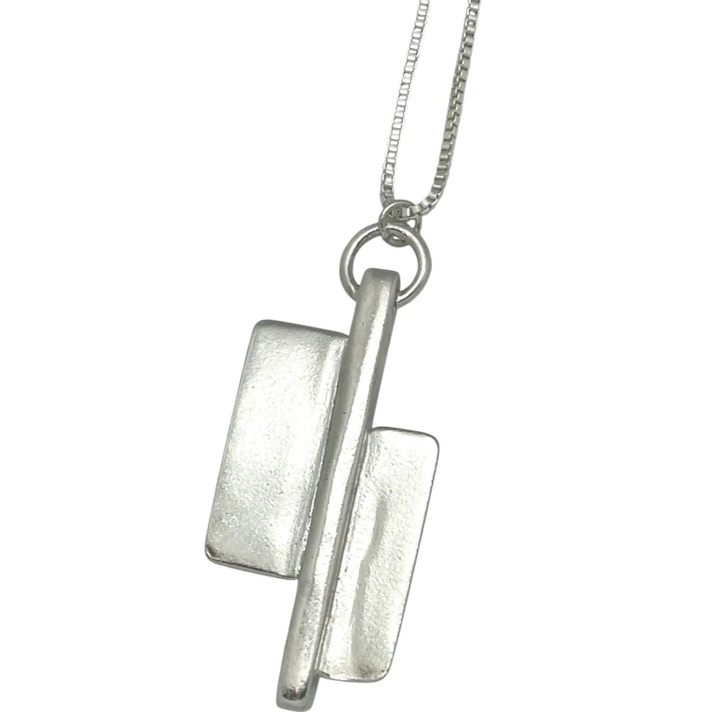 Collar largo XXL Doble Axe plata chapado 10µ