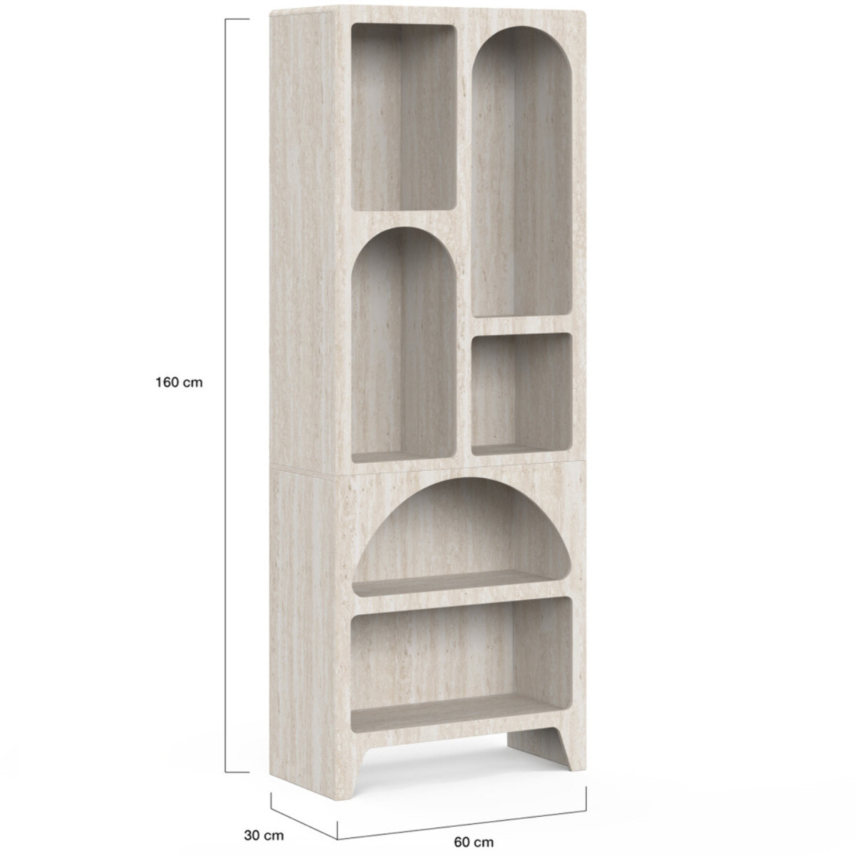 Etagère Alyana organique effet travertin 160cm