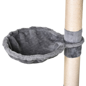 Árbol de Gatos de Aglomerado de Madera Sisal Felpa 60x40x154 cm Gris