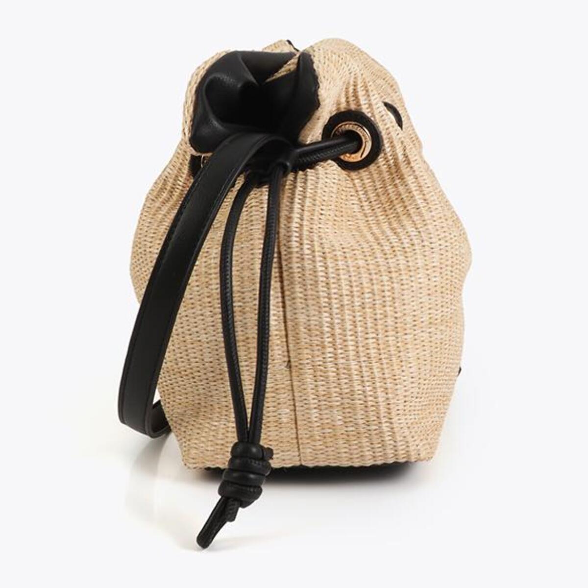 Porta caramelle con effetto rafia abbinato ad effetto pelle