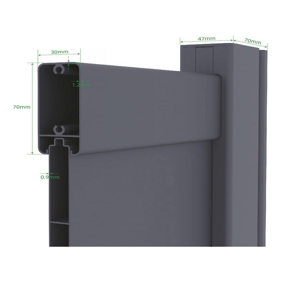 Portail aluminium  "Bastien" - 350 x 176 cm - Anthracite