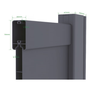 Portail aluminium  "Bastien" - 350 x 176 cm - Anthracite