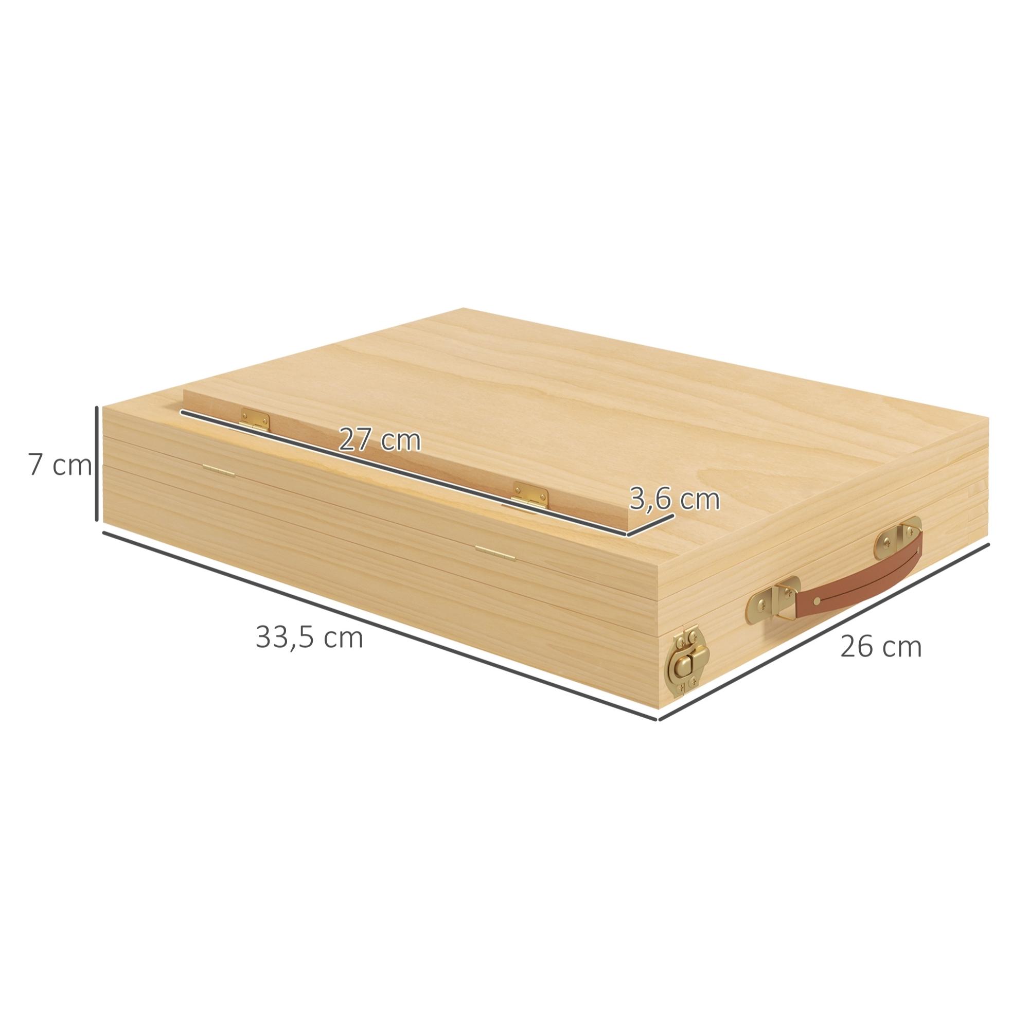 Mallette chevalet professionnel de table inclinaison réglable 3 compartiments de rangement bois de hêtre