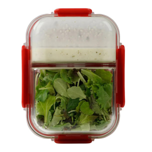 Lot de 2 boîtes à repas en verre avec deux compartiments 1000 ml Fackelmann Move