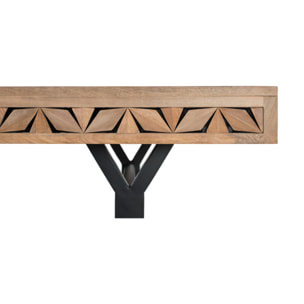 Mesas de Comedor de Madera de Mango 200 Cm Estilo Contemporáneo Geométrico