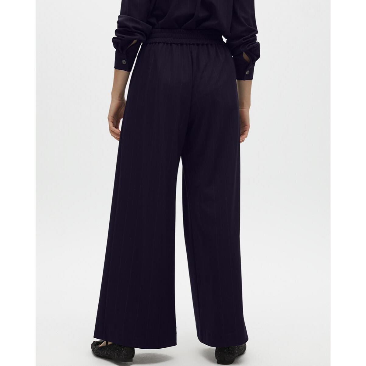 Pantaloni a Righe Diplomatiche Lamé a Pieghe