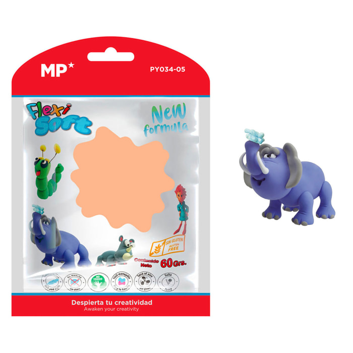 PACK 12 Uds. PASTA DE MODELAR 60 g NARANJA NEÓN