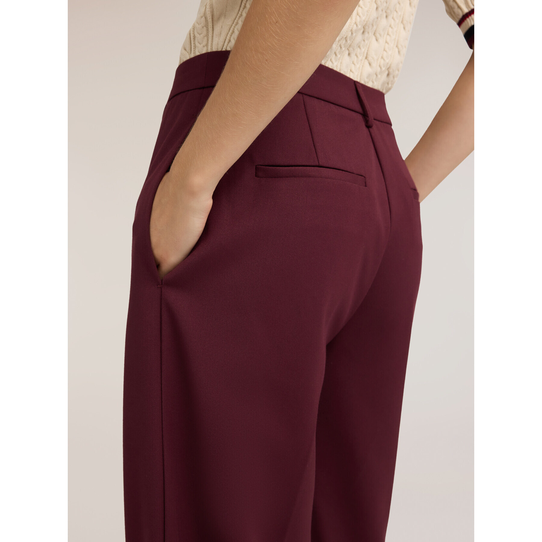 Motivi - Pantaloni palazzo con piega stirata - Bordeaux