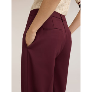 Motivi - Pantaloni palazzo con piega stirata - Bordeaux