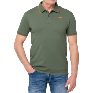 Polo con rayas finas MAREEBA algodón piqué Verde militar