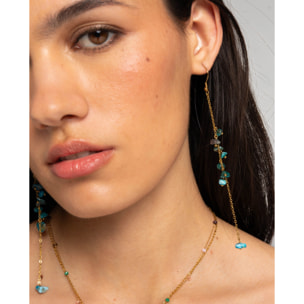 Pendientes largos con piedra natural